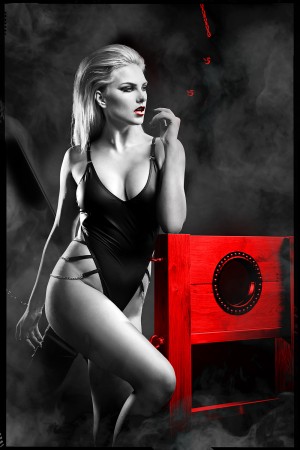 schwarzer Ketten-Body DDKery001 von Demoniq Dark Desire Collection