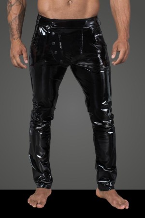 Men's long pants made of elastic PVC H060 - S