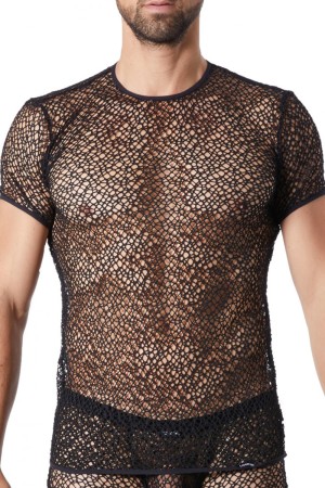 black fishnet T-Shirt Fetish 810-67 - XL