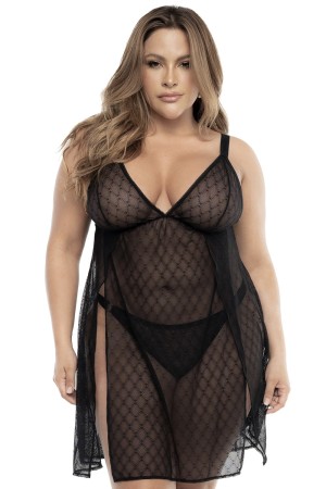 Schwarzes Babydoll Plus Size - MAL7498XBLK - XL/2XL