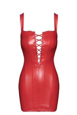 F364 rotes Bombshell Minikleid mit Schnürung - XS
