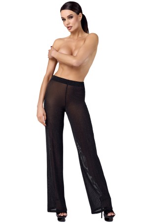 F374 Onyx Sheer Palazzo Hose von Noir Handmade
