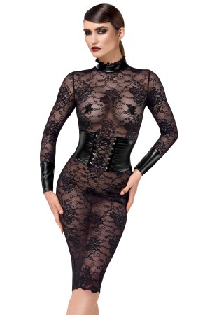 F375 halblanges Kleid Noirelle aus Spitze von Noir Handmade