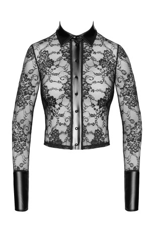 F377 Noirelle Lace Button-up Shirt - XS