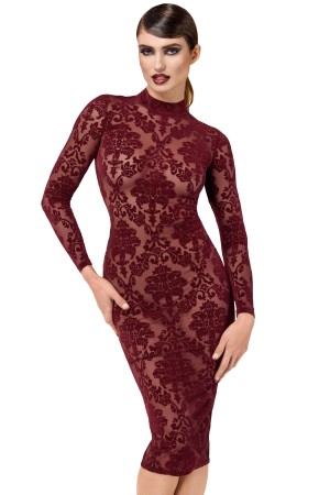F384 Kink Royal midi dress red by Noir Handmade
