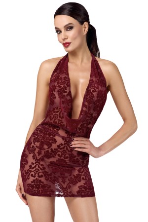 F385 Kink Royal cascade mini dress red by Noir Handmade