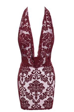 F385 Kink Royal cascade mini dress red - XS
