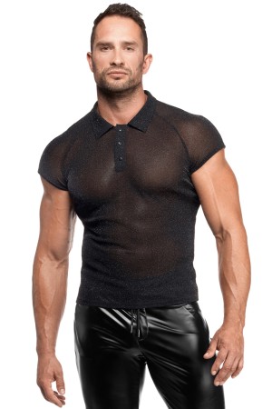 Feinnetz Polo-Shirt H082 von Noir Handmade Kink Royal Collection