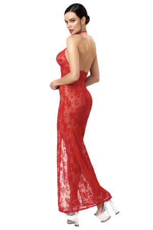 F418 Plaything Maxi Dress rot von Noir Handmade