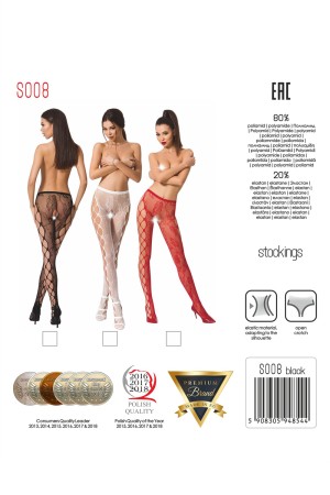 open tights S008 white by Passion Erotic Line