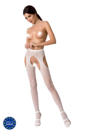 open tights S017 white by Passion Erotic Line