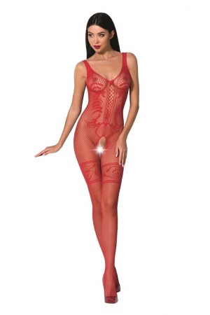 roter ouvert Bodystocking BS069 von Passion