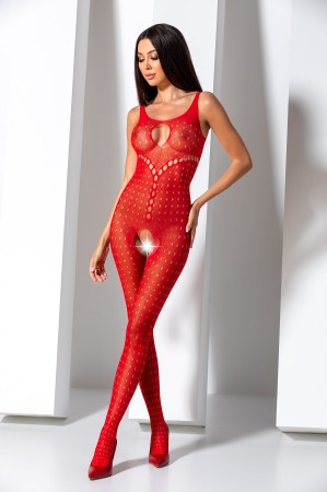 roter ouvert Bodystocking BS078 von Passion