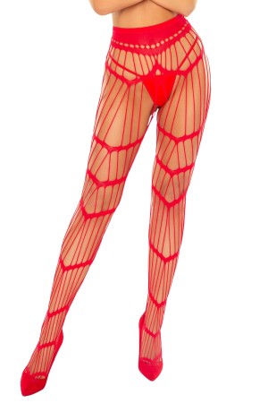 open tights S033 red - S/M
