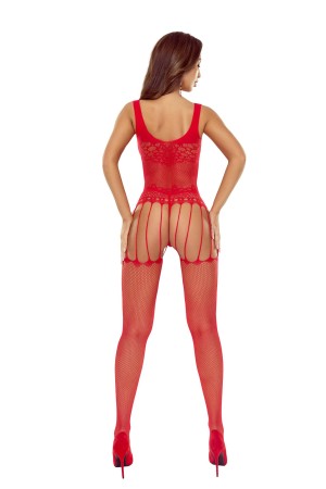 roter ouvert Bodystocking BS119 von Passion