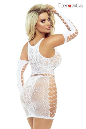white net dress with gloves PR1530 by Provocative