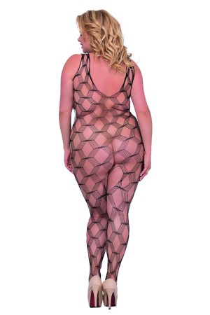 black Bodystocking ouvert 6254 by Softline Plus Size