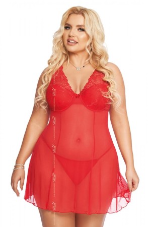 rotes Chemise 1892 von Softline Pluse Size Collection