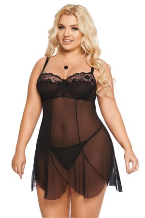 black Chemise 1895 by Softline Pluse Size Collection